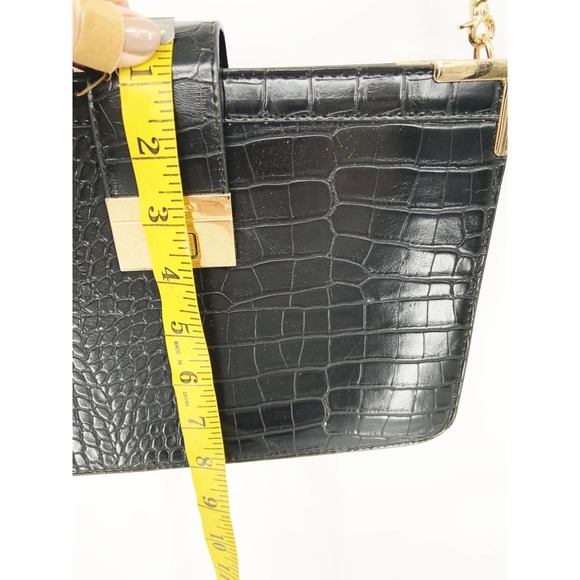 Dune London Black Sling Bag Croc Crocodile Embossed Print - Picture 11 of 12
